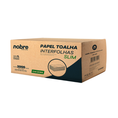 Imagem de PAPEL TOALHA INTERFOLHA C/2000 FLS 20X20 CM 100% CELULOSE SLIM - NOBRE