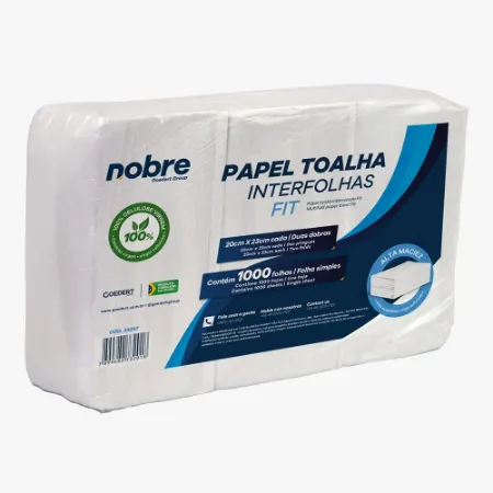 Imagem de PAPEL TOALHA INTERFOLHAS FIT 20X23 100% CELULOSE - 1000 FOLHAS