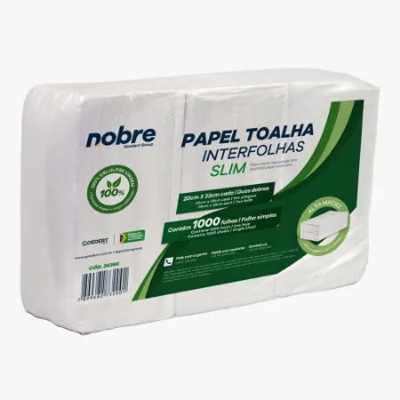Imagem de PAPEL TOALHA INTERFOLHAS SLIM 20X23 100% CELULOSE - 1000 FOLHAS