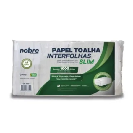 Imagem de PAPEL TOALHA INTERFOLHAS SLIM FLEX 20X18 100% CELULOSE - 1000 FOLHAS