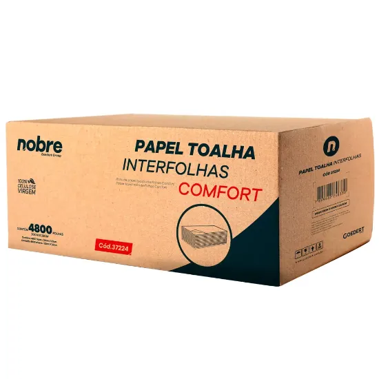 Imagem de PAPEL TOALHA INTERFOLHAS CONFORT 20X23 100% CELULOSE - CX 4800 FOLHAS