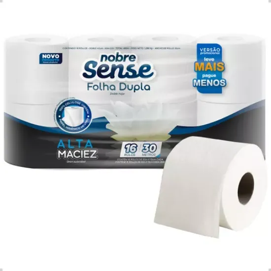 Imagem de PAPEL HIGIÊNICO 16 ROLOS X 30 M FOLHA DUPLA - SENSE
