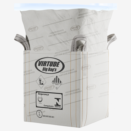 Imagem de CONTENTOR FLEXÍVEL TIPO DESCARTÁVEL CILINDRÍCO PADRÃO ABNT-NBR 16029-2012 EM POLIPROPILENO CAPACIDADE 1500 KG DIMENSÕES 900X900X1100 mm P/PRODUTOS PERIGOSOS ANTT 420