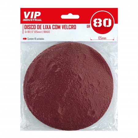 Imagem de DISCO LIXA C/ VELCRO - 5" 125mm GR 80 [C/10]