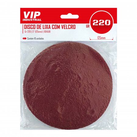 Imagem de DISCO LIXA C/ VELCRO - 5" 125mm GR 220 [C/10]