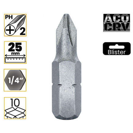 Imagem de BITS PHILLIPS PH2 - Enc. 1/4" x 25mm [C/10]