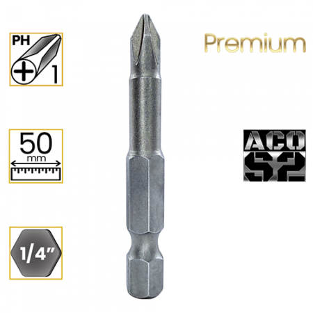 Imagem de PONTA PHILLIPS PREMIUM PH1 - Enc. 1/4" x 50mm