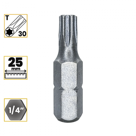 Imagem de BITS TORX T30 - Enc. 1/4" x 25mm [C/10]