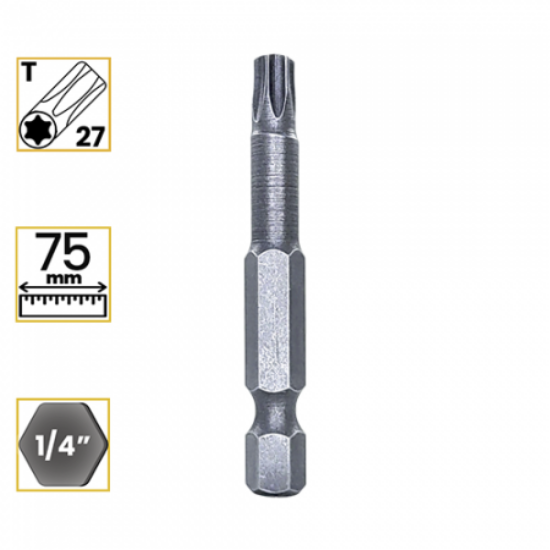 Imagem de PONTA TORX T27 - Enc. 1/4" x 75mm [C/10]