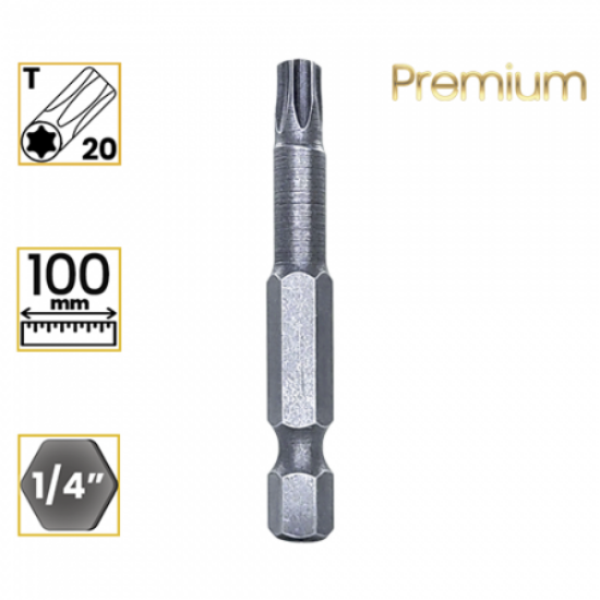Imagem de PONTA TORX PREMIUM T20 - Enc. 1/4" x 100mm