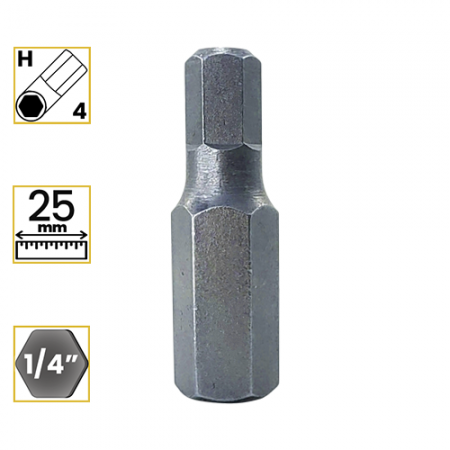 Imagem de BITS ALLEN 4mm - Enc. 1/4" x 25mm [C/10]