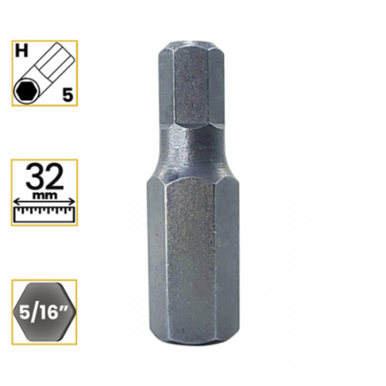Imagem de BITS ALLEN CURTO PREMIUM 5mm - Enc. 5/16" x 32mm [C/10]