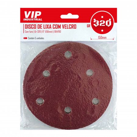 Imagem de DISCO DE LIXA C/ FURO - 6" (150m) GR 320 - C/5