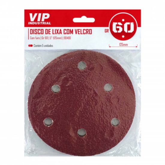 Imagem de DISCO DE LIXA C/ FURO - 5" (125m) GR 60 - C/5
