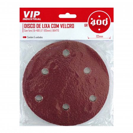 Imagem de DISCO DE LIXA C/ FURO - 5" (125m) GR 400 - C/5