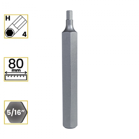 Imagem de BITS ALLEN LONGO PREMIUM 4mm - Enc. 5/16" x 80mm [C/10]