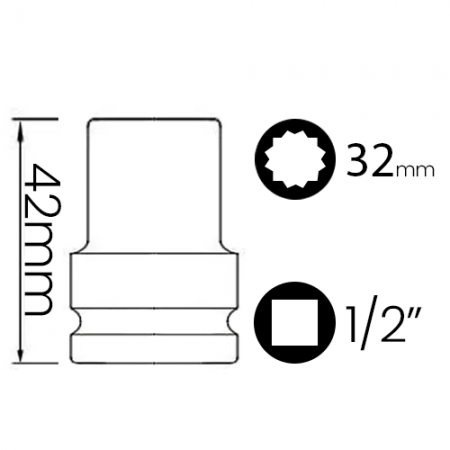 Imagem de SOQ EST MANUAL CURTO 32mm - Enc. 1/2" x 42mm