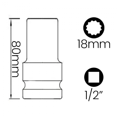 Imagem de SOQ EST MANUAL LONGO 18mm - Enc. 1/2" x 75mm