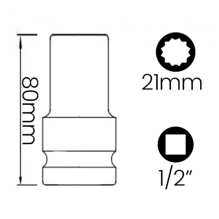 Imagem de SOQ EST MANUAL LONGO 21mm - Enc. 1/2" x 75mm