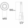 Imagem de SOQ RIBE MANUAL LONGO M10 - Enc. 1/2" x 100mm