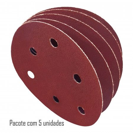 Imagem de DISCO DE LIXA C/ FURO - 5" (125m) GR 80 - C/5