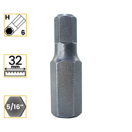 Imagem de BITS ALLEN CURTO PREMIUM 6mm - Enc. 5/16" x 32mm [C/10]