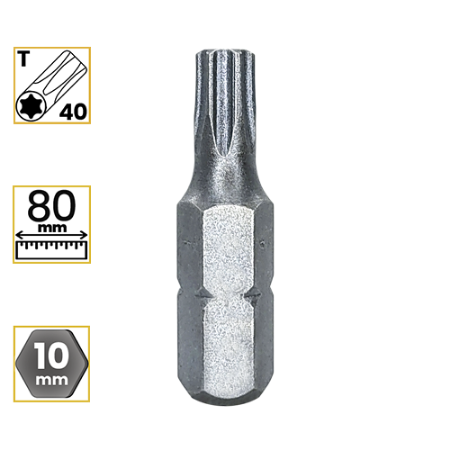 Imagem de BITS TORX LONGO PREMIUM T40 - Enc. 10mm x 80mm