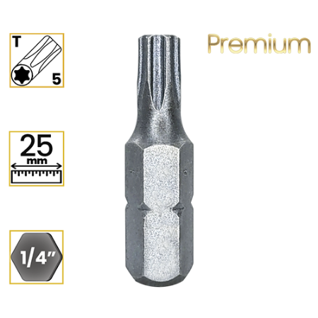 Imagem de BITS TORX PREMIUM T5 - Enc. 1/4" x 25mm